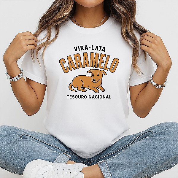 Camiseta Baby Look Feminina Vira-Lata Caramelo Tesouro Nacional