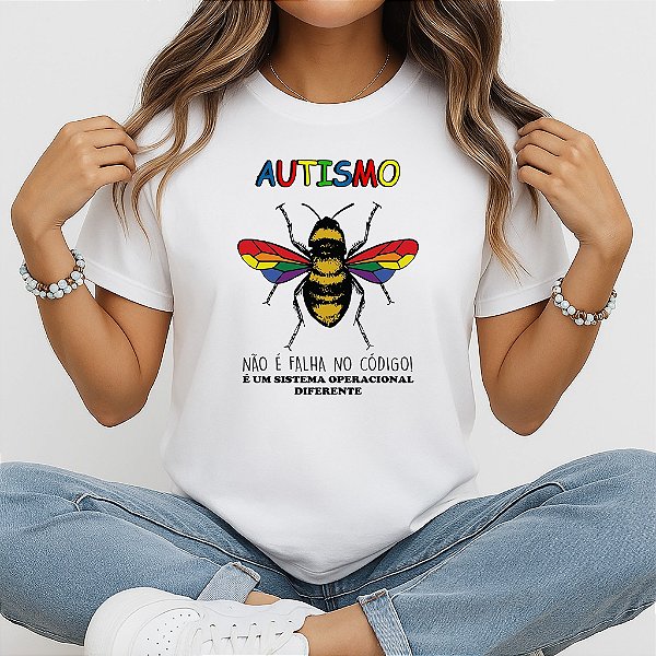 Camiseta Baby Look Feminina Autismo Sistema Operacional Diferente