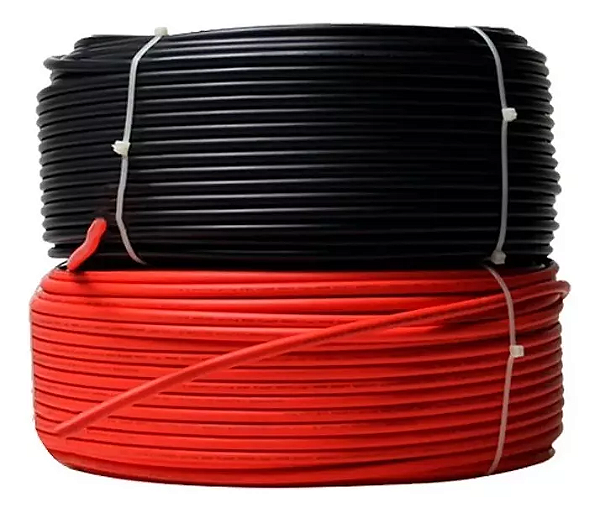 Cabo Solar Fotovoltaico 4mm | 25m Preto + 25m Vermelho
