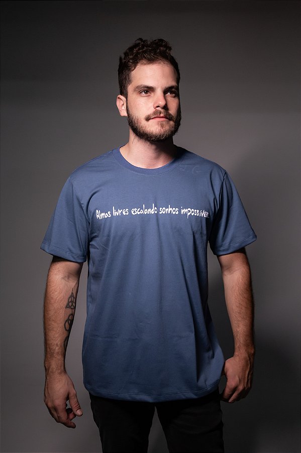 Camisa Almas Livres - Azul cinza