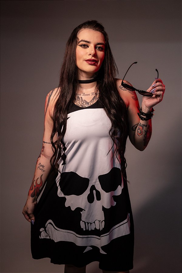 Vestido caveira grande