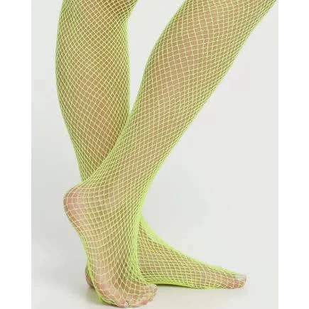Meia calça arrastão - Amarelo Neon