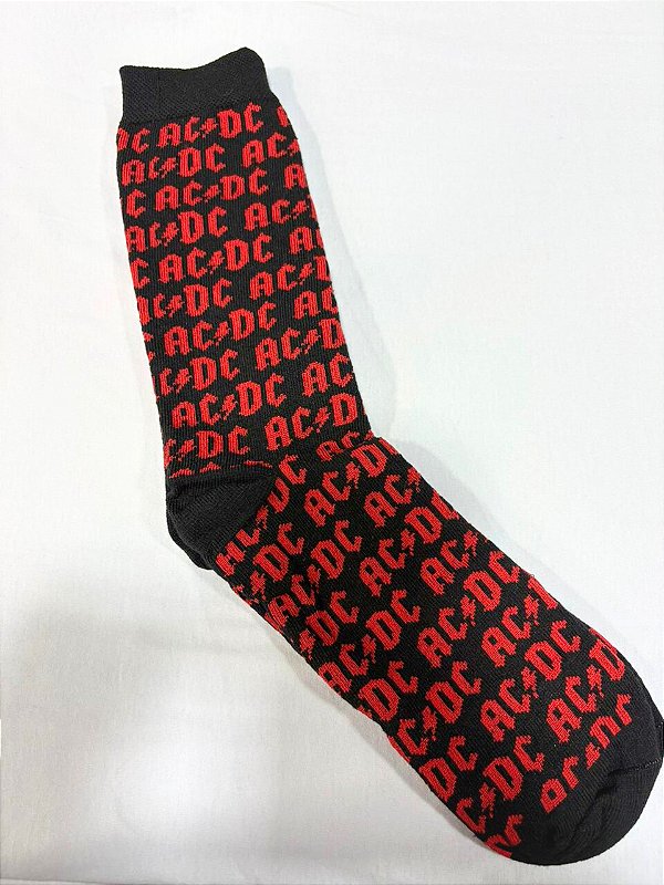 Meia AC/DC vermelho