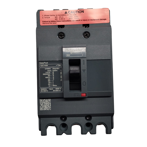 Disjuntor Tripolar Caixa Moldada 80A 440V 10KA EZC100N3080