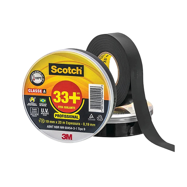 Fita Isolante Profissional Scotch 3m 33+ 19mm x 20m Classe A