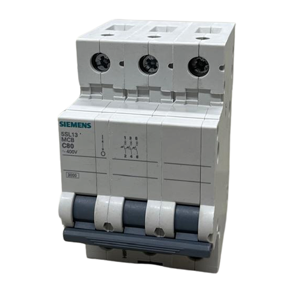 Disjuntor Tripolar Din 5SL1 Curva C 80A 3KA 5SL13807MB
