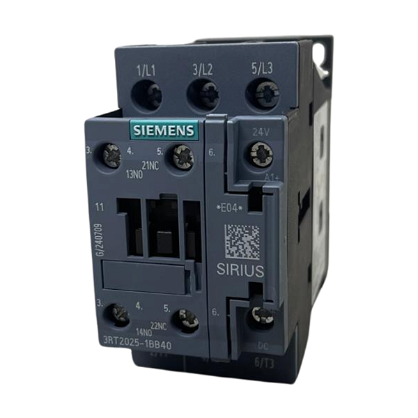Contator Tripolar 17A 24VCA 1NA+1NF 3RT20251BB40 - Siemens