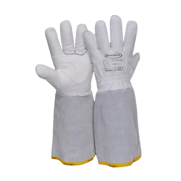 Luva de Segurança Vaqueta Total Punho 20 e 15 em Raspa CA 25387 - Valcan