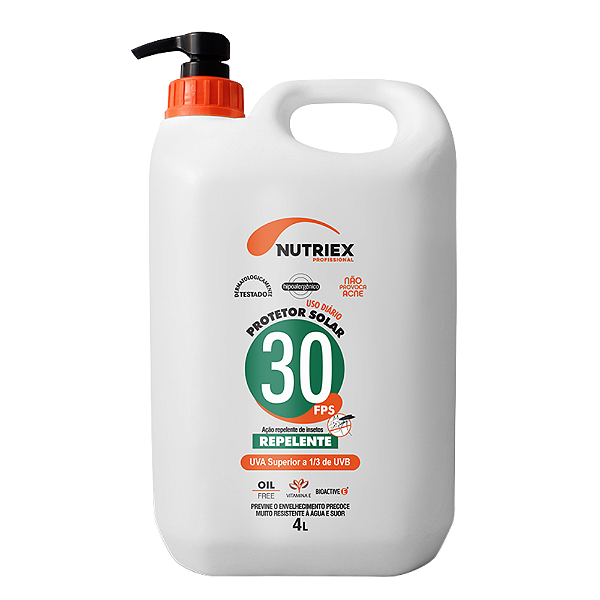 Galão Protetor Solar Corporal Com Repelente FPS 30 4L Nutriex