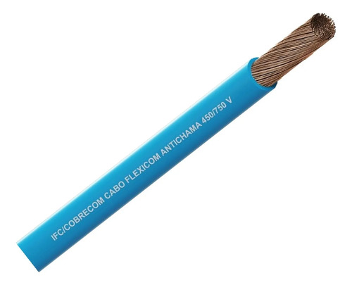 Cabo Flexível 2,5mm Azul Claro 750v Rolo 100m Cobrecom Azul-claro
