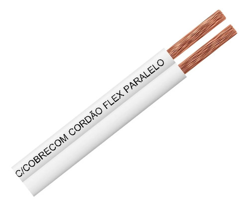 Cordão Paralelo 2x4mm Branco Rolo 100m Cobrecom Branco