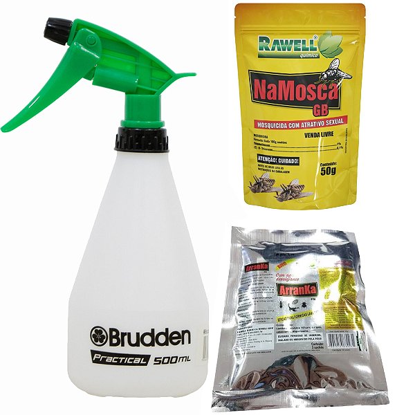 Kit 1un Arranka PM 30g + 1un NaMosca GB 50g + 1un Pulverizador Manual Practical 500ml