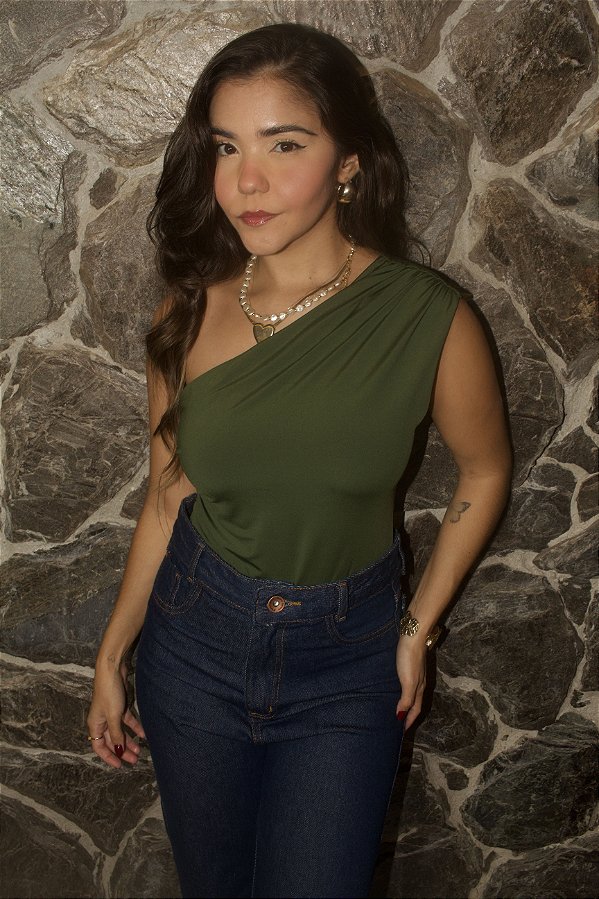 Body Ombro Único Franzido