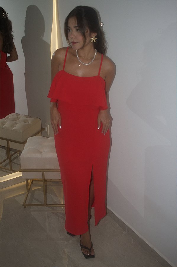 Vestido Midi com Fenda