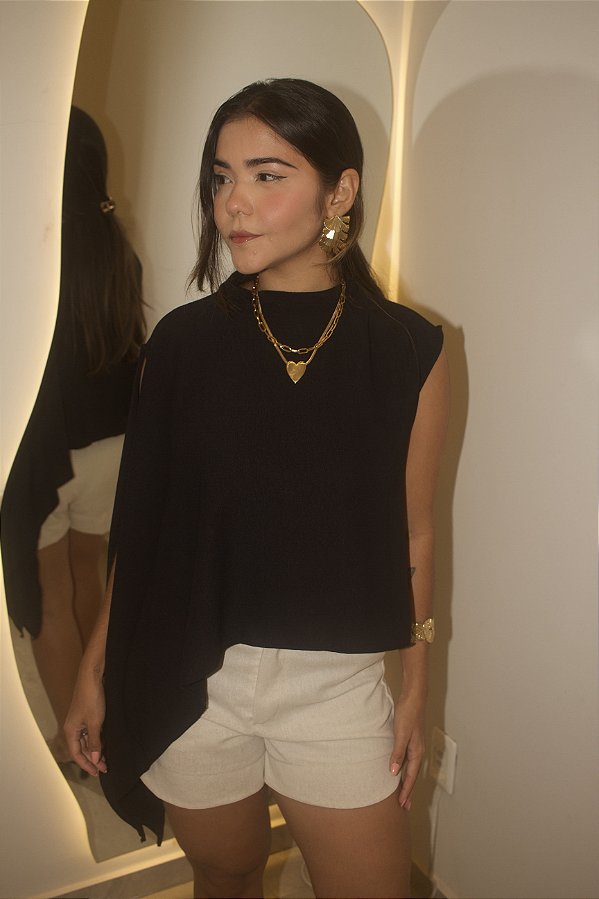 Blusa Assimétrica Com Top