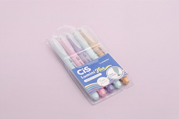 Estojo Marca-Texto Lumini Flex Pastel c/5 CiS