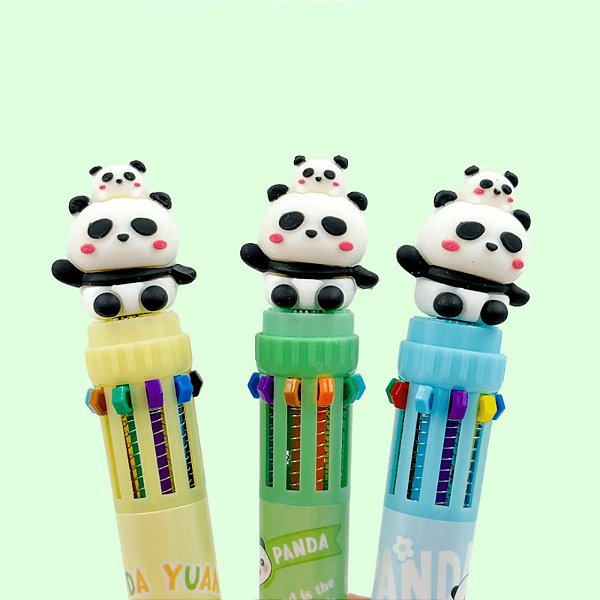 Caneta 10 Cores Pandinhas