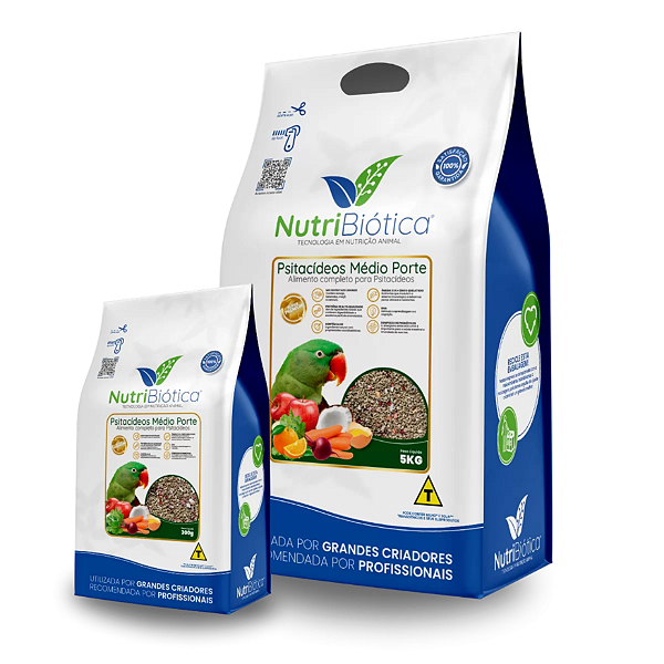 RAÇÃO PSITACÍDEOS MÉDIO PORTE  5KG NUTRIBIÓTICA