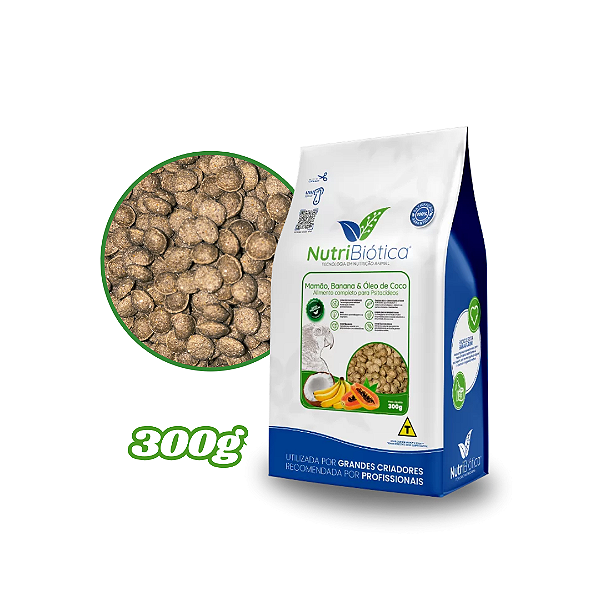 NATURE MAMÃO E BANANA PSITACÍDEOS 300 GR NUTRIBIÓTICA