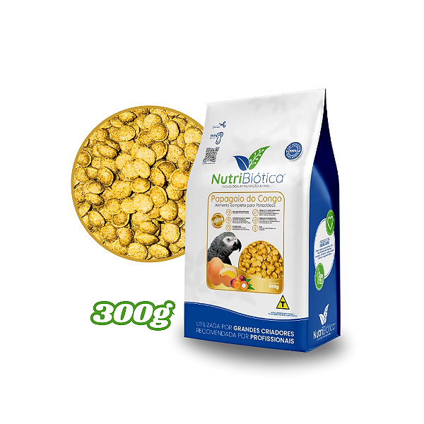 PAPAGAIO DO CONGO SP 300 GR NUTRIBIÓTICA