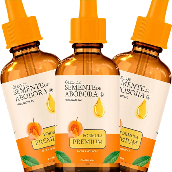 Kit 3 Óleos de Semente de Abóbora 30 ml – 90 ml