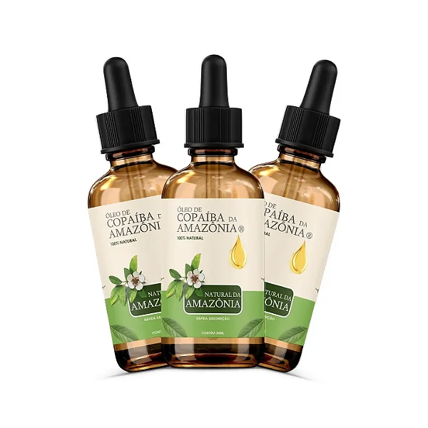 Kit 3 Frascos Óleo de Copaíba 30 ml
