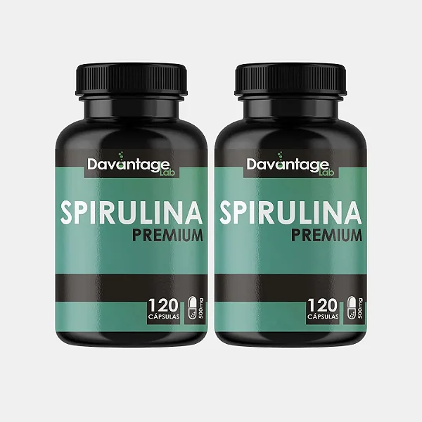 Kit 2 Potes Spirulina 500 mg – 120 Cápsulas