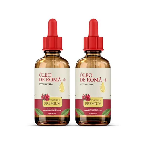 Kit 2 Frascos Óleo de Romã 30 ml – Prensado a Frio