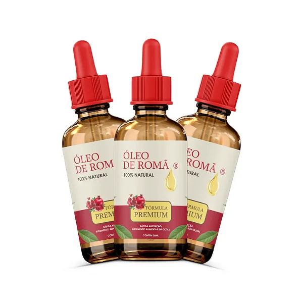 Kit 3 Frascos Óleo de Romã 30 ml – Prensado a Frio