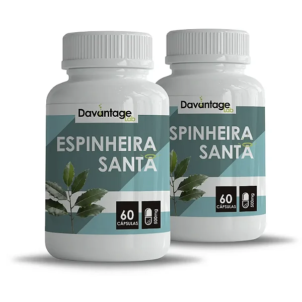 Kit 2 Potes de Espinheira Santa 500 mg – 120 Cápsulas