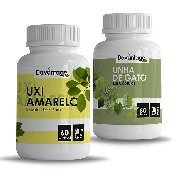 Kit Uxi Amarelo + Unha de Gato 500 mg – 120 Cápsulas