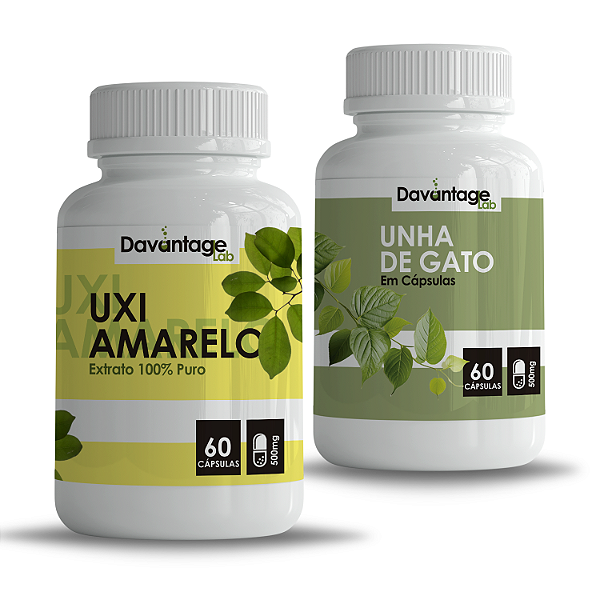 Kit Uxi Amarelo + Unha de Gato Cápsulas | Detox, Imunidade & Saúde Articular