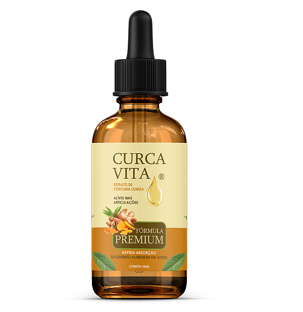 01 Frasco Curcumina Com Colágeno - Gotas 30ml Curcuvita