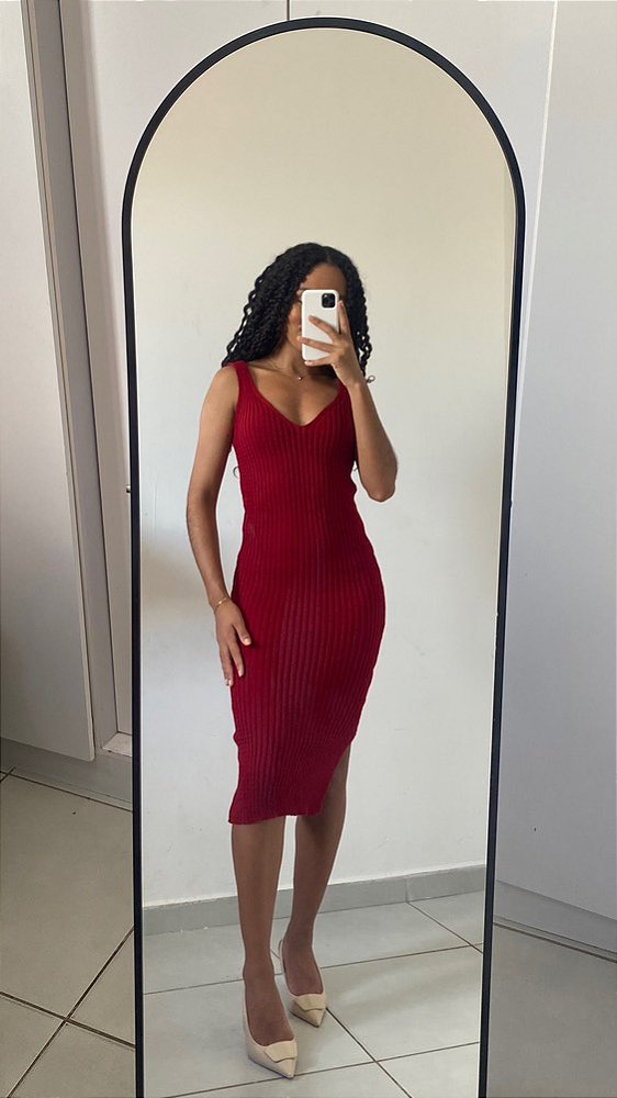 VESTIDO TRICÔ VERMELHO