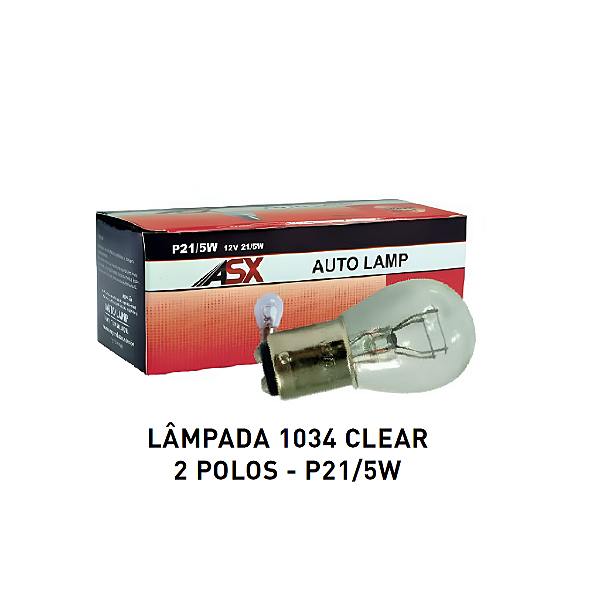 Kit 10 Lâmpadas 2 polos 12V P21/5W - ASX
