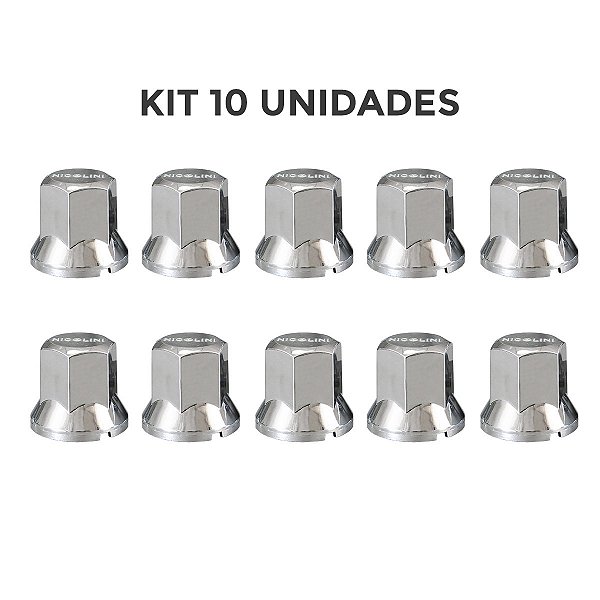 Kit 10 Capas de Porca Cromada 27MM - Nicolini