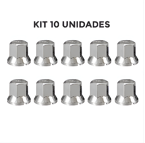 Kit 10 Capas de Porca Cromada 33MM - Nicolini