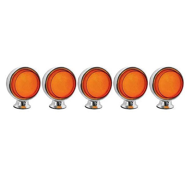 Kit 5 Lanternas Foguinho Laranja Led 12/24V Com Suporte - H3