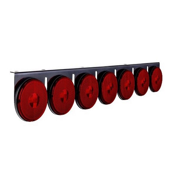 Kit Lanterna 7 Marias LED Vermelha 12/24V Com Suporte em Ferro - H3