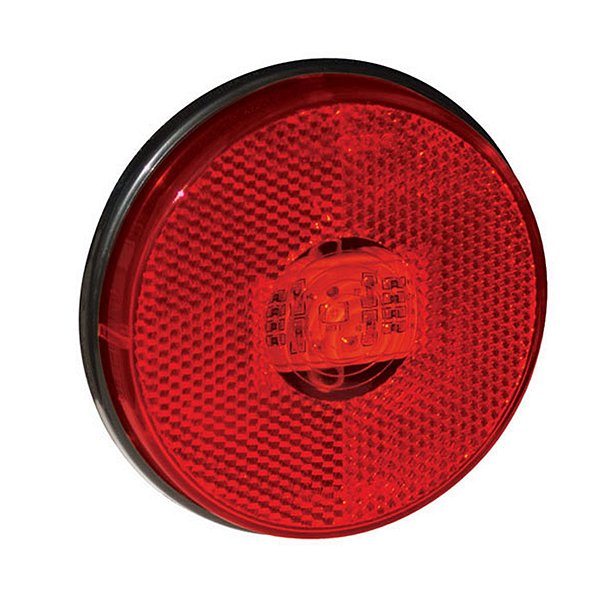 Lanterna Lateral LED Redonda Vermelha - 85mm - H3 - H37143