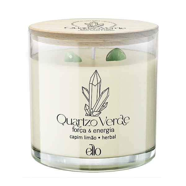 Quartzo Verde - Capim Limão - Vela Aromática - 170g