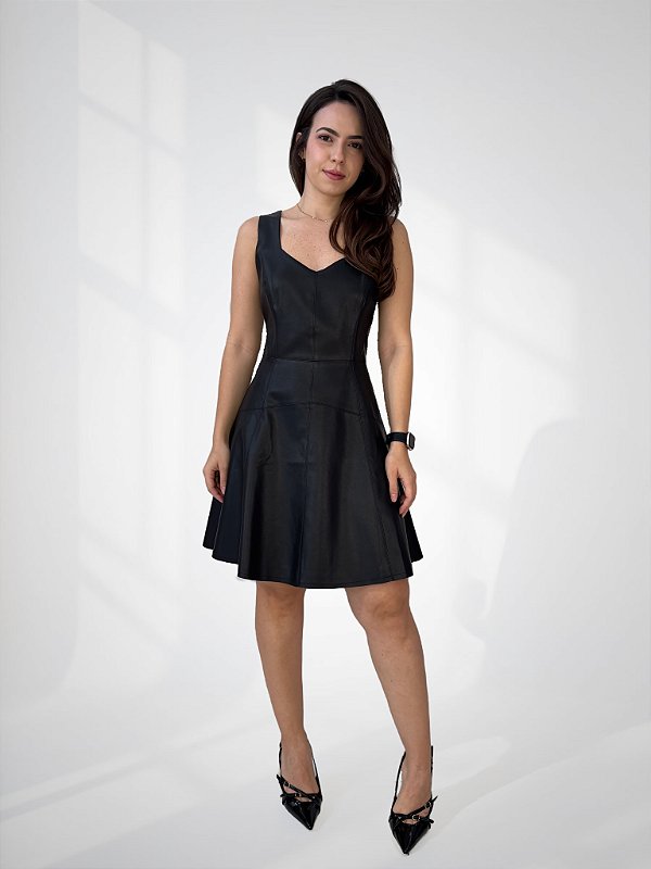 Vestido Couro Pu