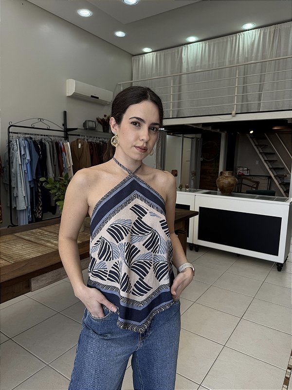 Blusa Lenço com Estampa