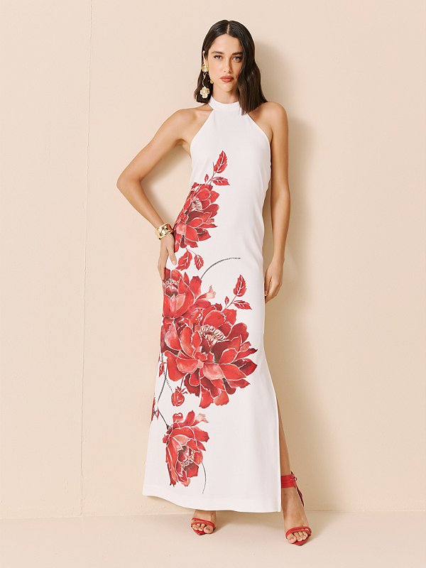 Vestido Longo com Estampa