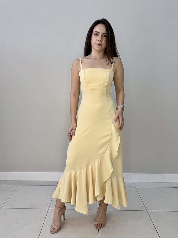 Vestido Midi com Babados