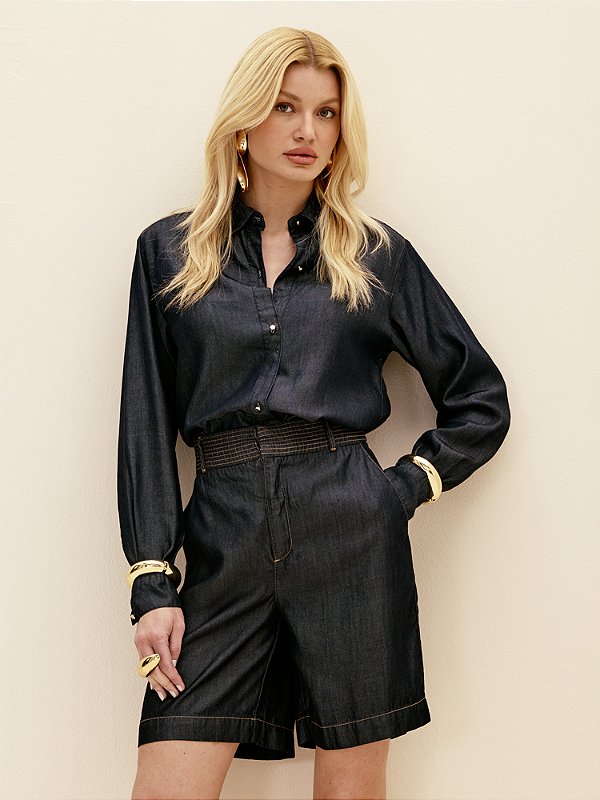 Bermuda Alfaiataria Jeans