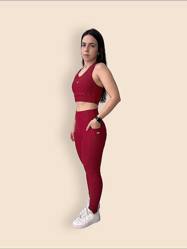 Legging Canelada com Bolsos