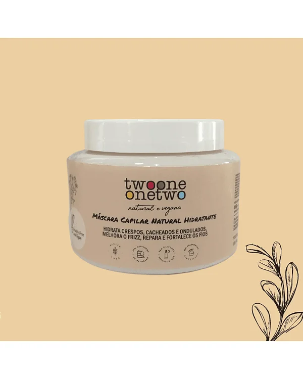 Máscara Capilar Natural Hidratante Cacho Terapia Chia e Linhaça 200g Twoone Onetwo Natural Vegana