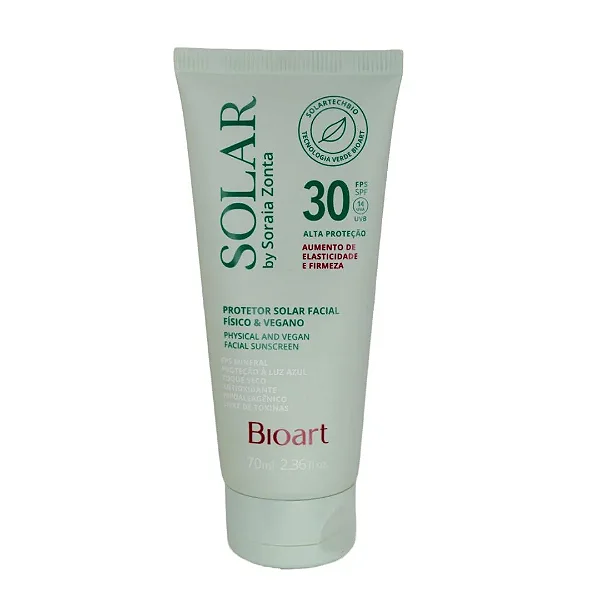 Protetor Solar Facial Natural e Vegano FPS 30 70ml - Bioart