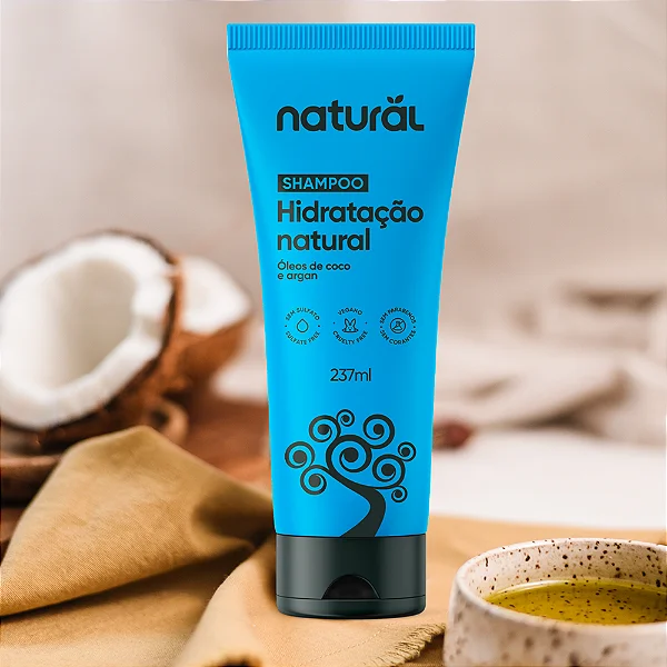Shampoo Natural com Óleo de Coco e Argan 237ml Orgânico Natural